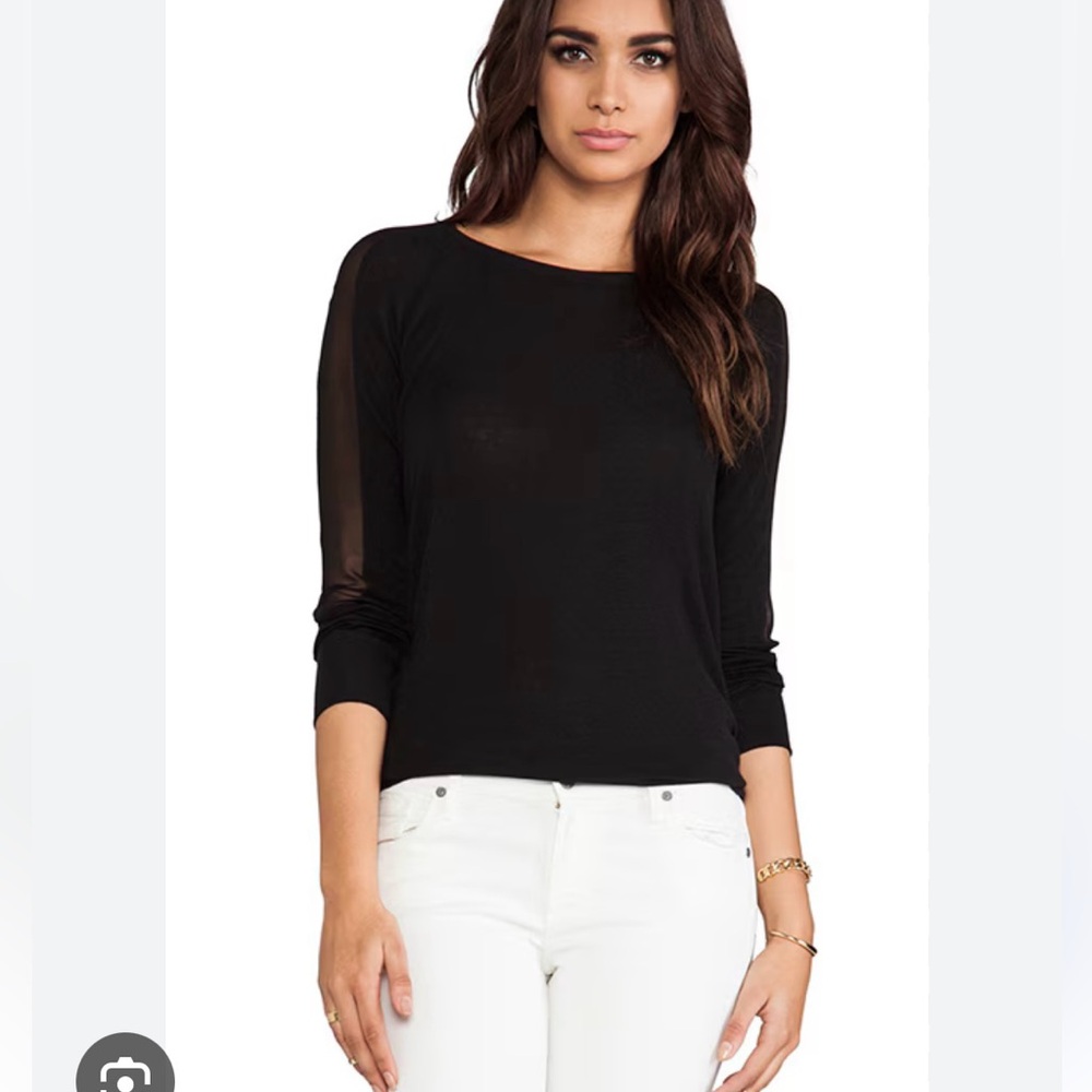 Elizabeth And James Sloane Black Sheer Top Size Small